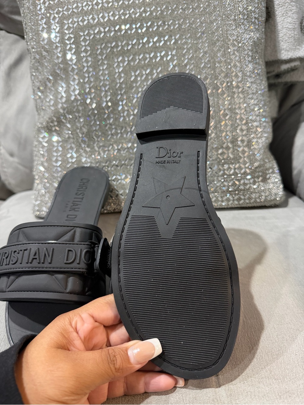 Christian Dior Black Slide Sandals BRAND NEW - Picture 2 of 4